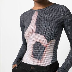 MM6 Maison Margiela 6 hand-print bodysuit, size Small